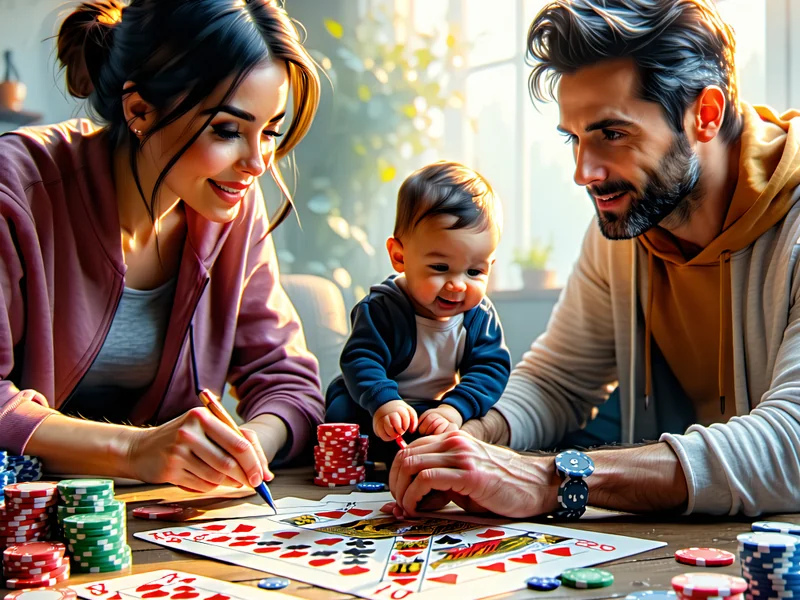 Hình ảnh một gia đình đang hỗ trợ lẫn nhau, thể hiện sự đoàn kết và thấu hiểu trong việc đối phó với vấn đề cờ bạc.
