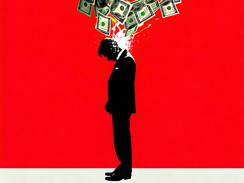 Hình ảnh minh họa các dấu hiệu của vấn đề cờ bạc, với các biểu tượng cảnh báo và khuôn mặt lo lắng.